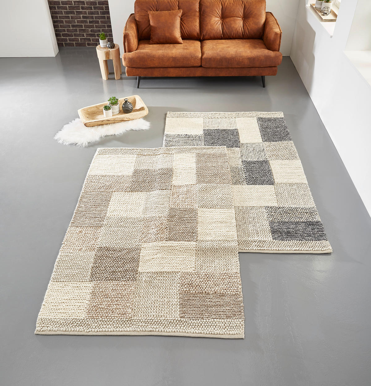 HANDWEBTEPPICH 80/150 cm Nordic Grau, Dunkelgrau  - Dunkelgrau/Grau, Natur, Textil (80/150cm) - Linea Natura