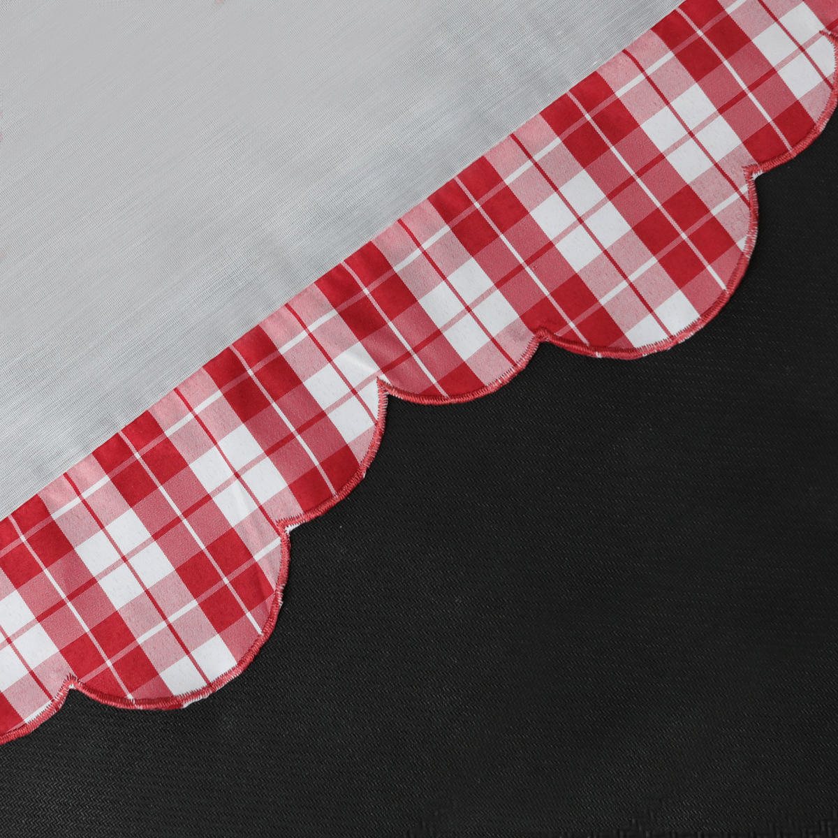 KURZGARDINE   90/60 cm   - Rot/Weiß, Basics, Textil (90/60cm)