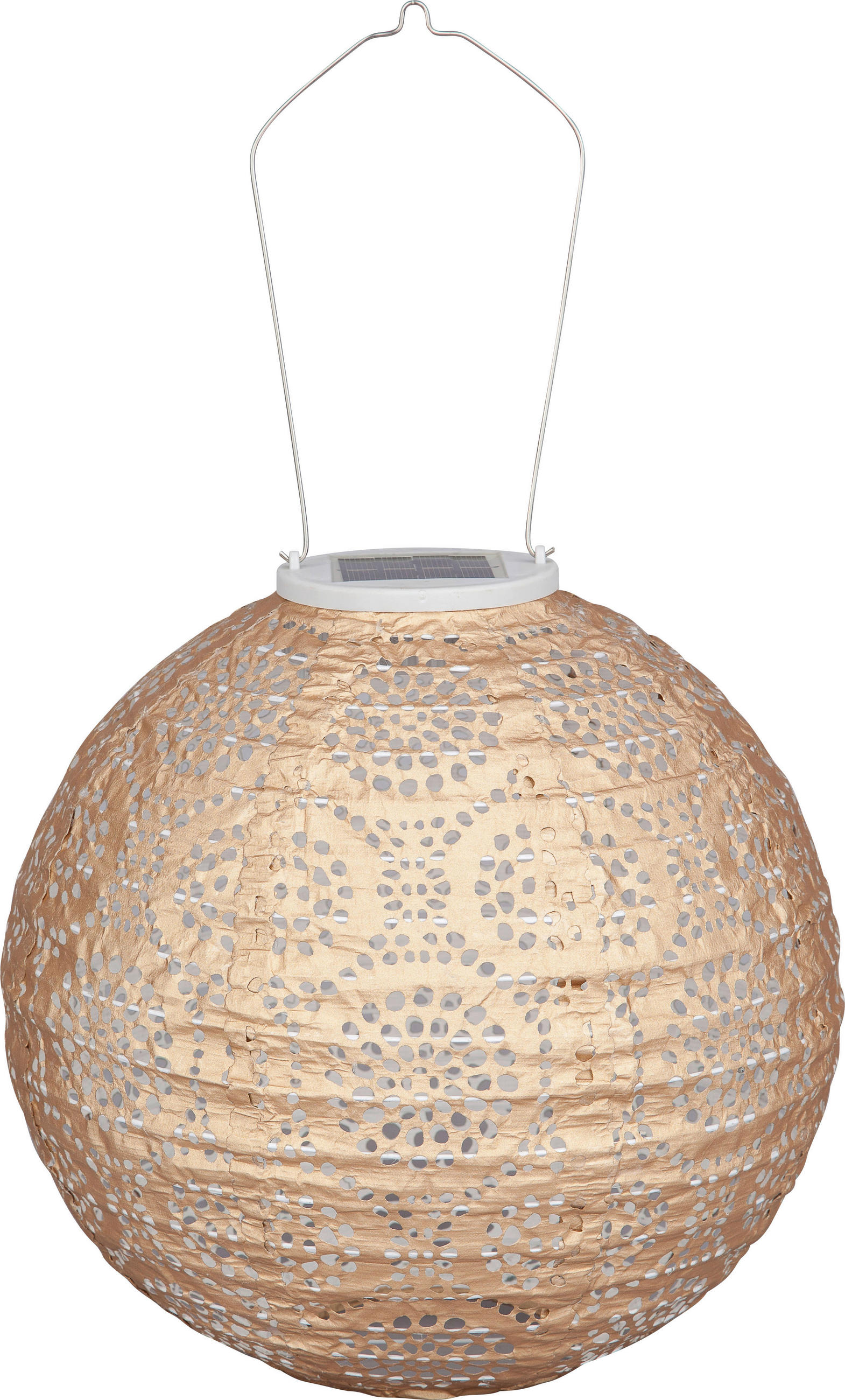 SOLÁRNE SVIETIDLO, 25 cm - zlatá/prírodná farba, Basics, kov/plast (25cm) - Ambia Garden