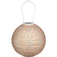 SOLÁRNE SVIETIDLO, 25 cm - zlatá/prírodná farba, Basics, kov/plast (25cm) - Ambia Garden