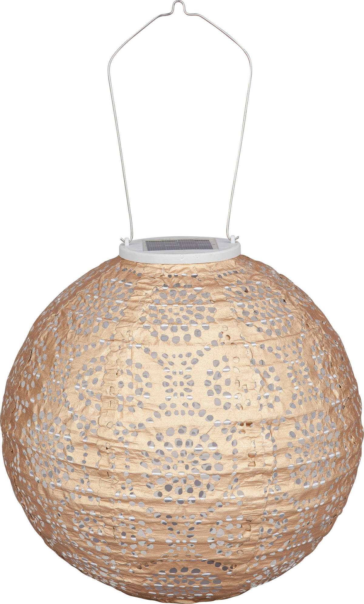 SOLÁRNE SVIETIDLO, 25 cm - zlatá/prírodná farba, Basics, kov/plast (25cm) - Ambia Garden