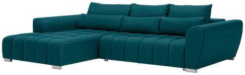 ECKSOFA in Webstoff Petrol  218/304 cm  - Silberfarben/Petrol, MODERN, Kunststoff/Textil (218/304cm) - Carryhome