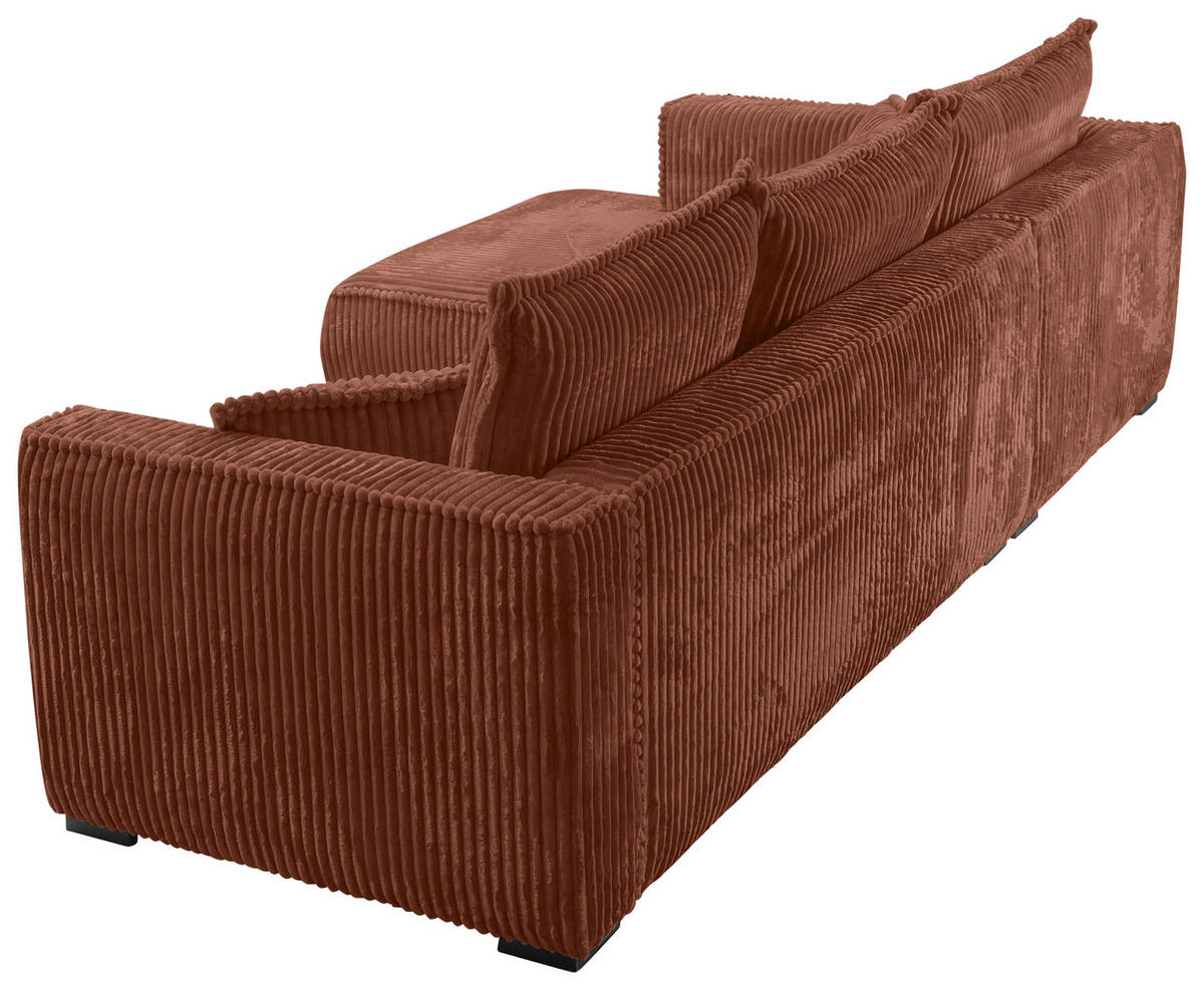 ECKSOFA in Cord Bronzefarben  - Schwarz/Bronzefarben, Modern, Holz/Textil (208/322cm) - MID.YOU