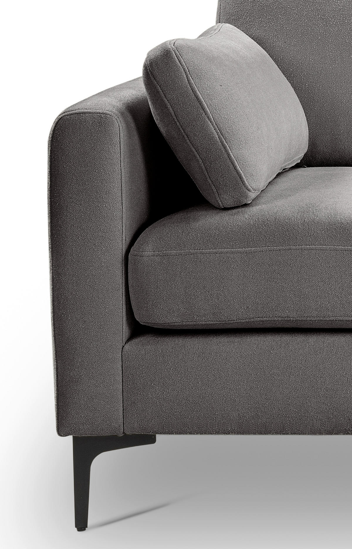 3,5-SITZER VENTI Webstoff Hellgrau  - Hellgrau/Schwarz, Basics, Textil (225/92/97cm) - MID.YOU