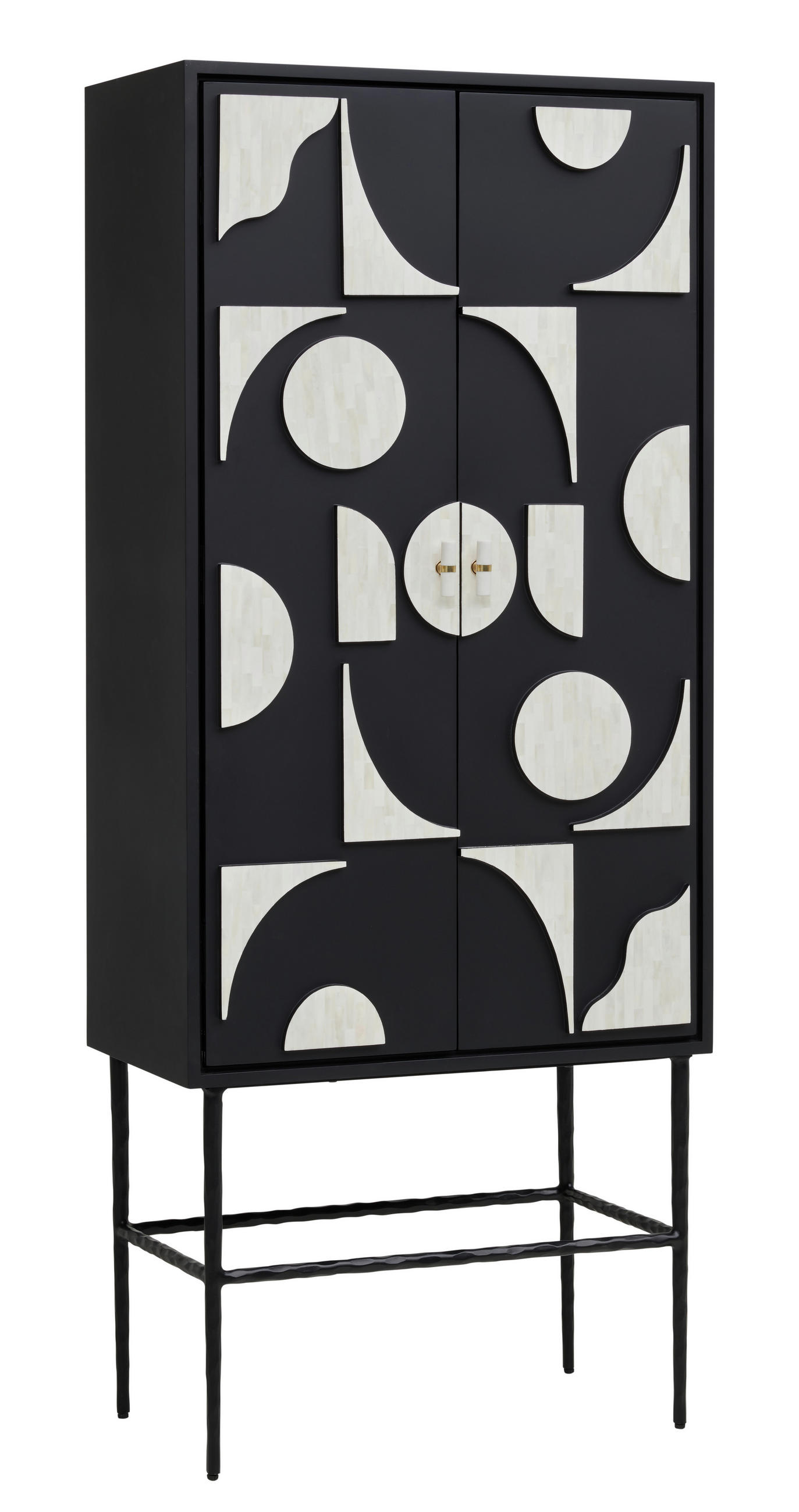 HIGHBOARD in 75/180/40 cm - Schwarz/Weiß, LIFESTYLE, Holzwerkstoff/Stein (75/180/40cm) - Ambia Home