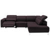 ECKSOFA Braun Echtleder  - Chromfarben/Braun, Design, Leder/Metall (290/223cm) - Pure Home Lifestyle
