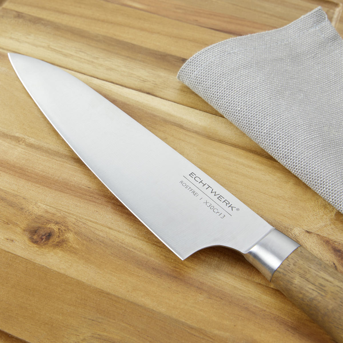 MESSERBLOCK 2-teilig  - Braun, Trend, Holz/Metall (35,8/41,5/3,5cm) - Echtwerk
