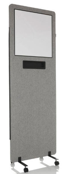 TRENNWAND Kunststoff, Textil, Metall Hellgrau, Klar  - Klar/Hellgrau, Basics, Kunststoff/Textil (60/177/3cm) - MID.YOU