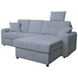 ECKSOFA in Chenille Blaugrau  - Blaugrau/Schwarz, KONVENTIONELL, Kunststoff/Textil (232/153cm) - Carryhome