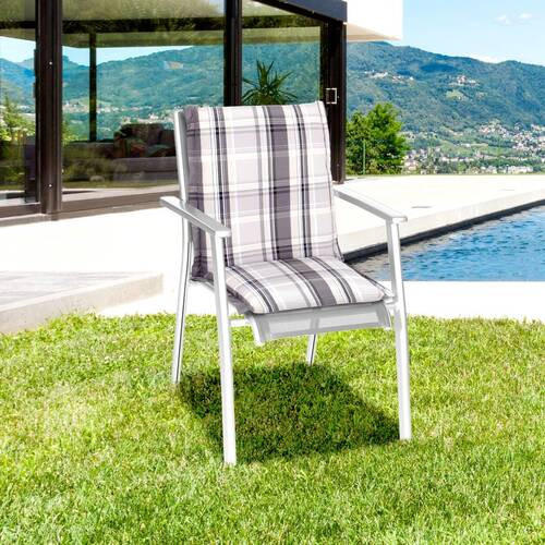 SESSELAUFLAGE in Beige Karo  - Beige, Basics, Textil (100/52/8cm) - Gardenson