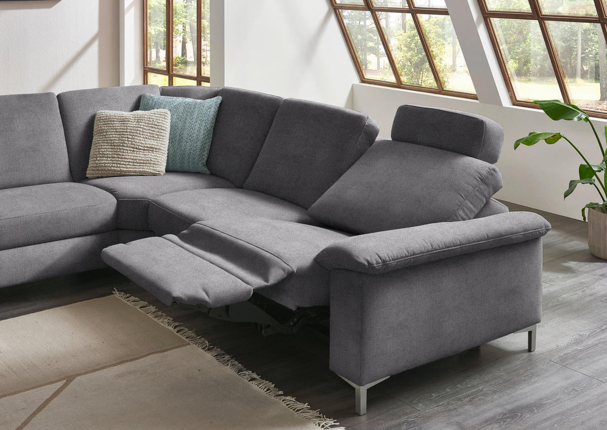 WOHNLANDSCHAFT in Chenille Grau  - Alufarben/Grau, Design, Textil/Metall (170/333/265cm) - Dieter Knoll