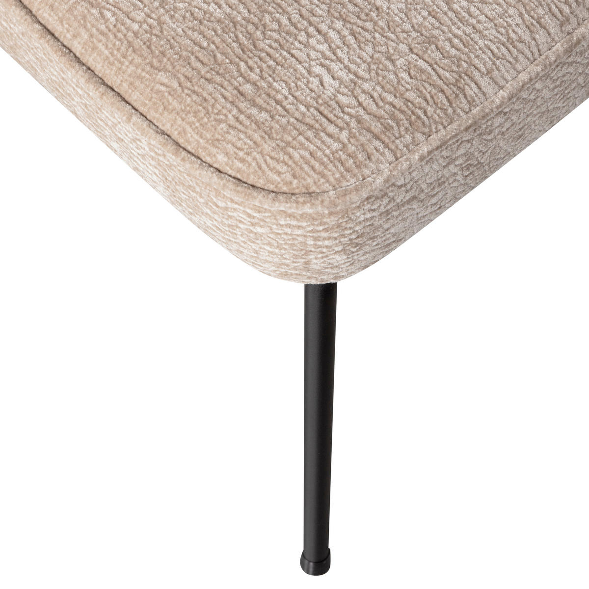 STUHL-SET 2 Stück  in Chenille  - Sandfarben/Schwarz, MODERN, Textil/Metall (50/83/57cm) - Livetastic