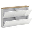 HÄNGESCHUHSCHRANK 140/82/19 cm  - Eichefarben/Weiß Hochglanz, Design, Holzwerkstoff/Metall (140/82/19cm) - Xora