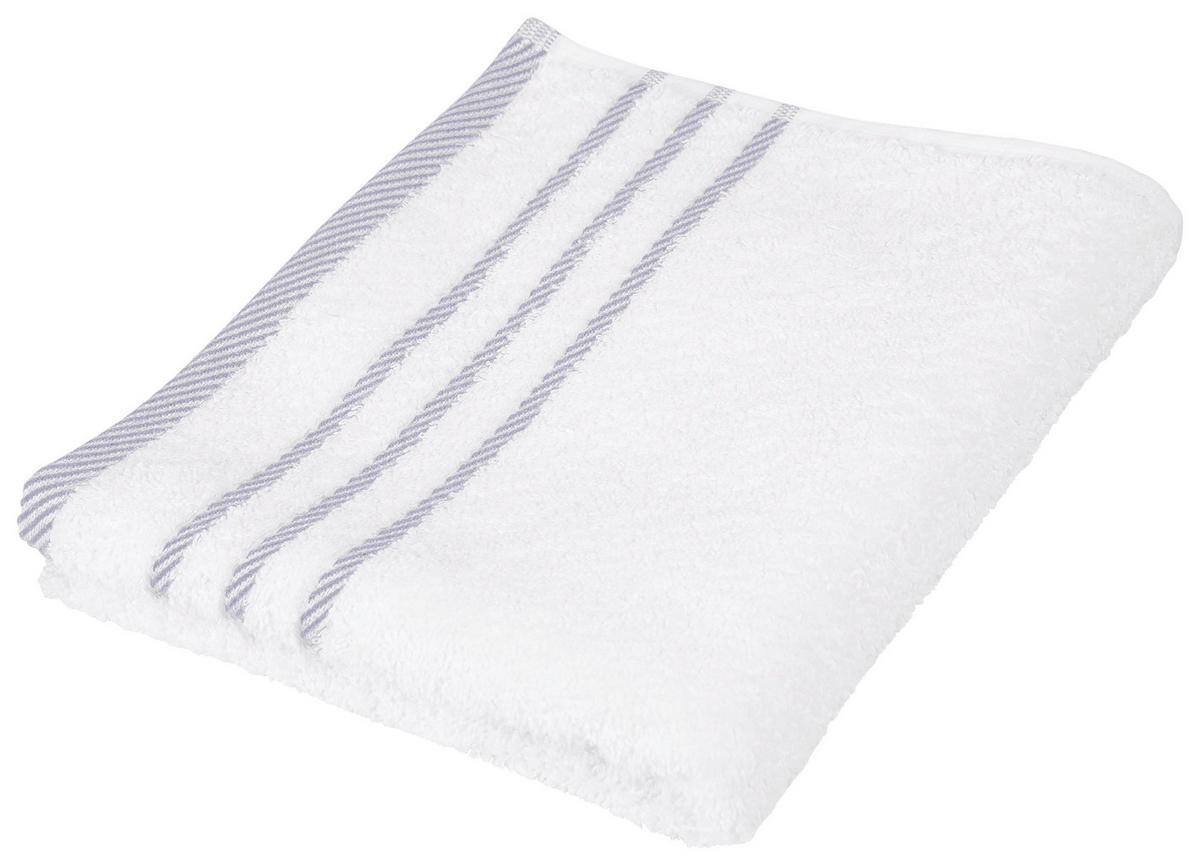RUČNÍK, 50/90 cm, bílá, světle šedá - bílá/světle šedá, Konvenční, textil (50/90cm) - Esposa
