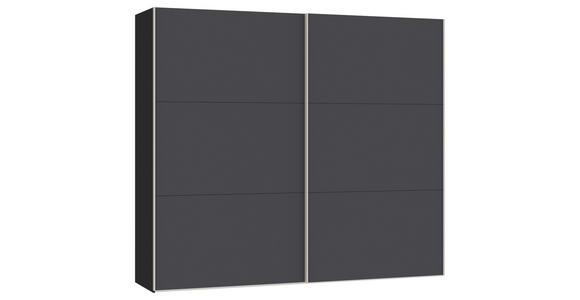 SCHWEBETÜRENSCHRANK  in Anthrazit, Schwarz  - Edelstahlfarben/Anthrazit, Design, Holzwerkstoff (253/215/65cm) - Carryhome