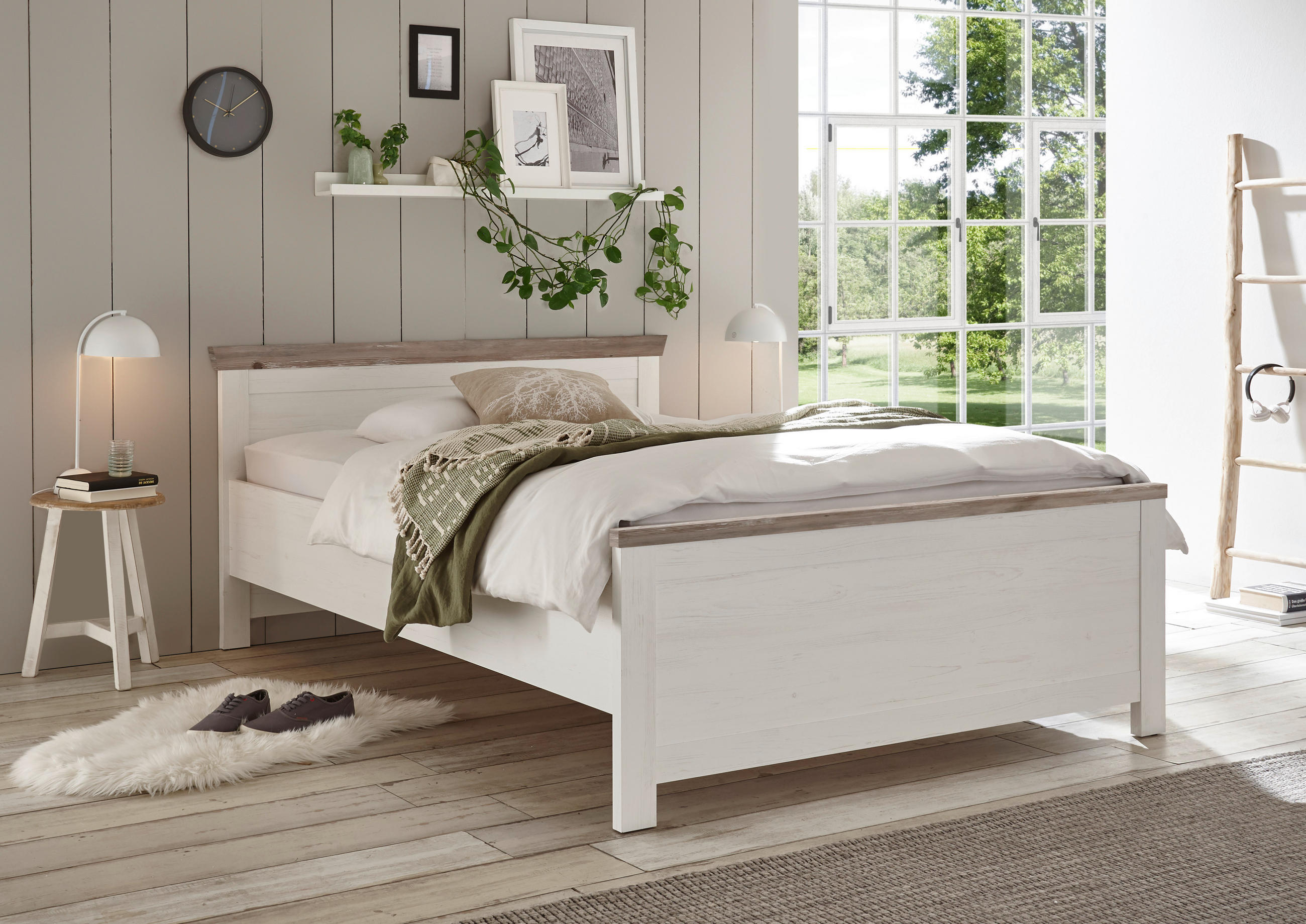 BETT  in Pinienfarben, Hellbraun  - Hellbraun/Pinienfarben, Design (155/86/208cm) - MID.YOU
