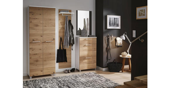 GARDEROBENSCHRANK 71/193/37 cm - Chromfarben/Eichefarben, Design, Holz/Holzwerkstoff (71/193/37cm) - Dieter Knoll