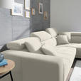 ECKSOFA in Mikrofaser Weiß  - Chromfarben/Weiß, Design, Textil/Metall (301/207cm) - Xora