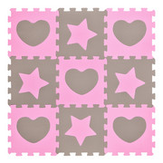 PUZZLE - Rosa/Grau, Basics, Kunststoff (32/32/1cm) - MY BABY LOU