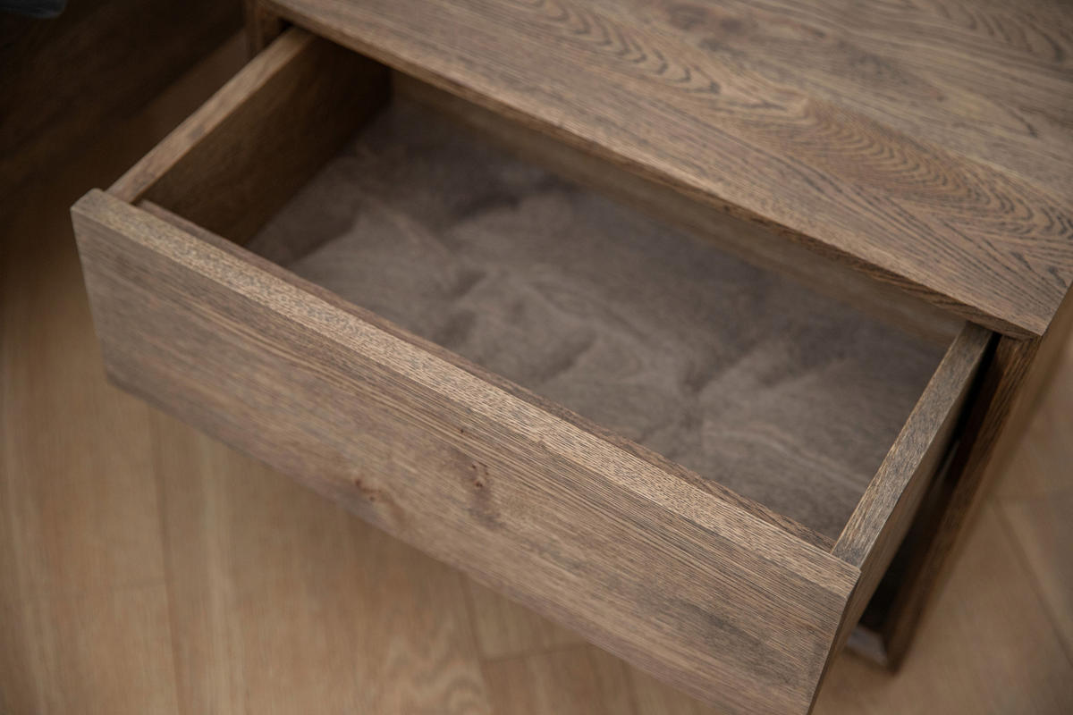 NACHTSCHRANK 50/35/35 cm Eiche massiv  - Eiche dunkel, MODERN, Holz (50/35/35cm) - Linea Natura