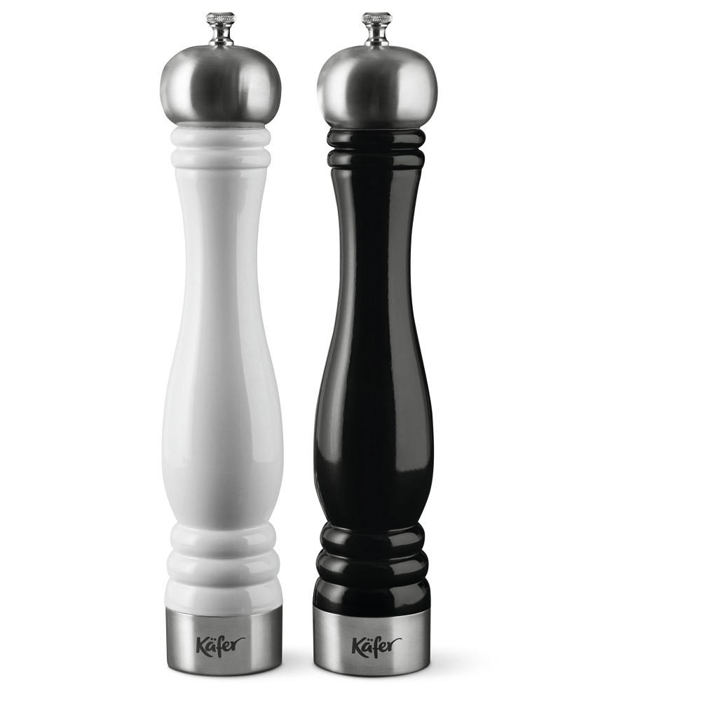 SÓ- ÉS BORSŐRLŐ - magasfényű fekete/magasfényű fehér, Basics, fa/fém (6/33cm) - Käfer