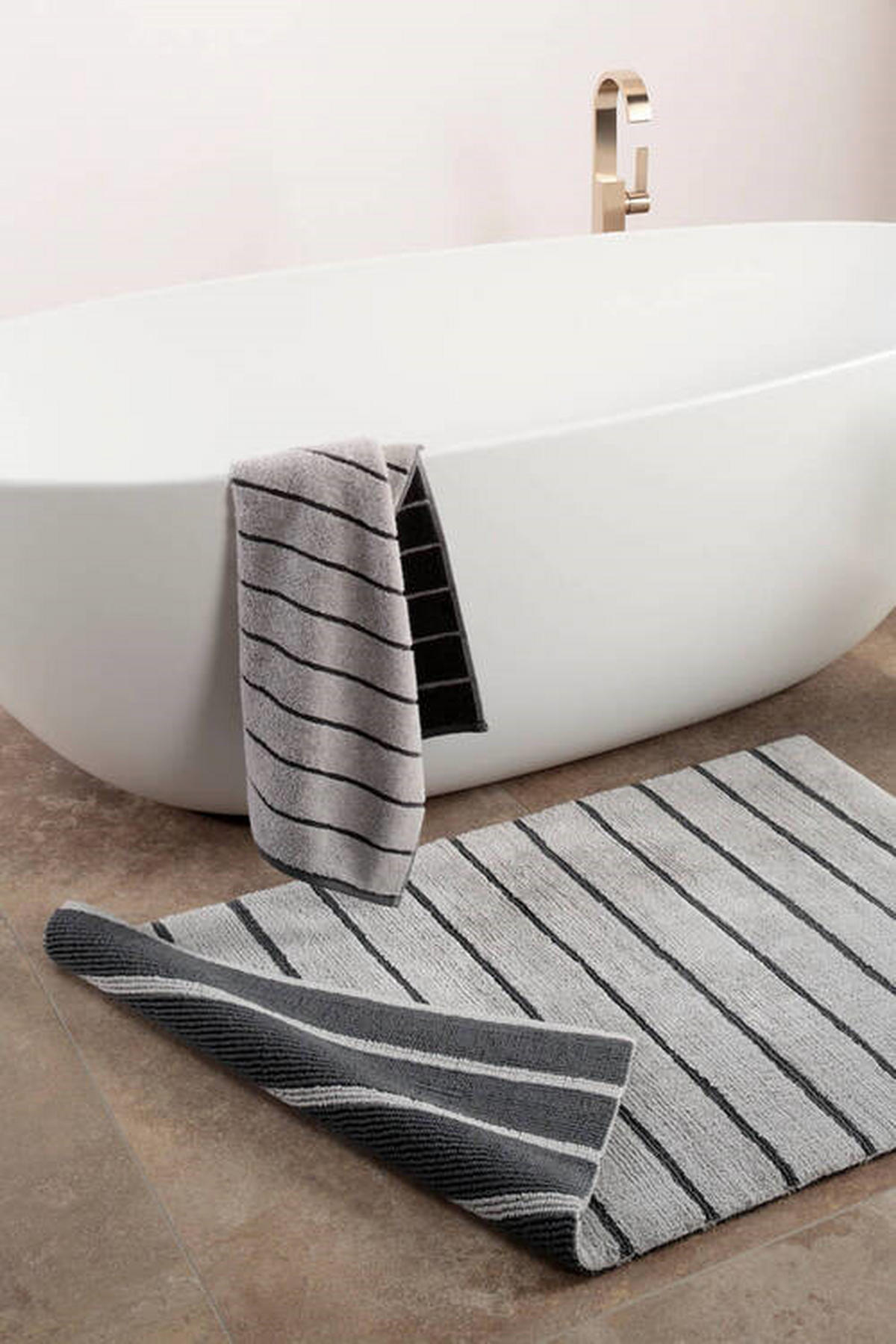 BADTEPPICH Anthrazit, Grau 60/60 cm  - Anthrazit/Grau, Basics, Textil (60/60cm) - Cawoe