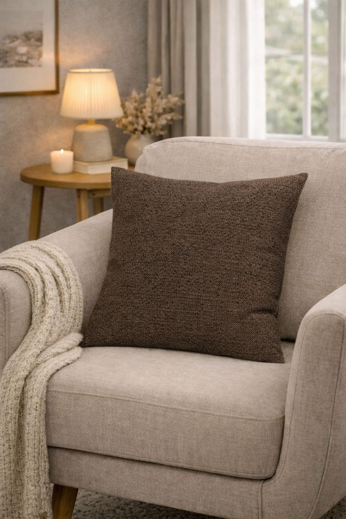 ZIERKISSEN  40/40 cm   - Braun, Basics, Textil (40/40cm)