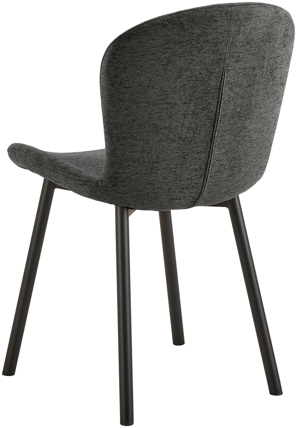 STUHL 2 Stück  in Stahl Flachgewebe  - Dunkelgrau/Schwarz, Trend, Textil/Metall (50/86/58cm) - MID.YOU
