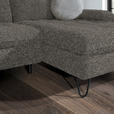 ECKSOFA in Chenille Braun  - Schwarz/Braun, LIFESTYLE, Textil/Metall (310/180cm) - Valnatura