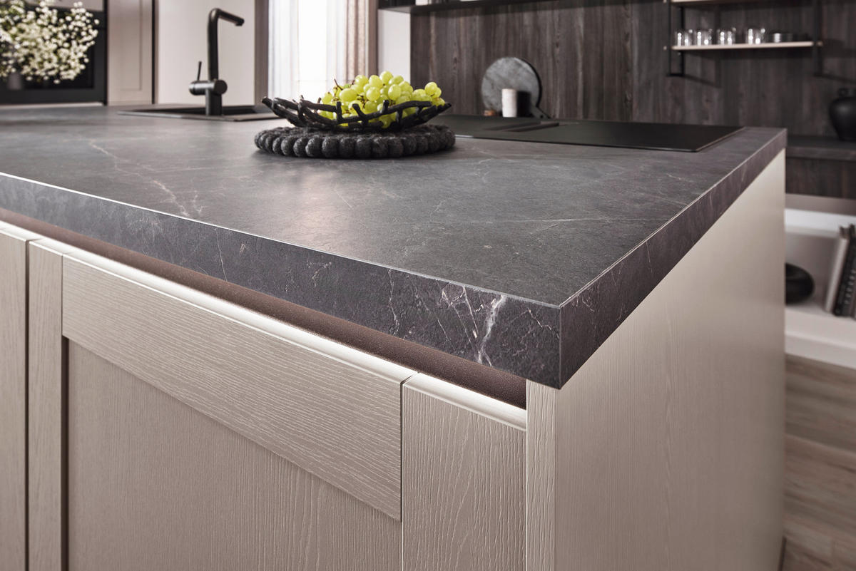 EINBAUKÜCHE   - Eichefarben/Grau, Design, Holzwerkstoff - Xora