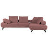 ECKSOFA in Flachgewebe Altrosa  - Schwarz/Altrosa, Konventionell, Textil/Metall (310/240cm) - MID.YOU
