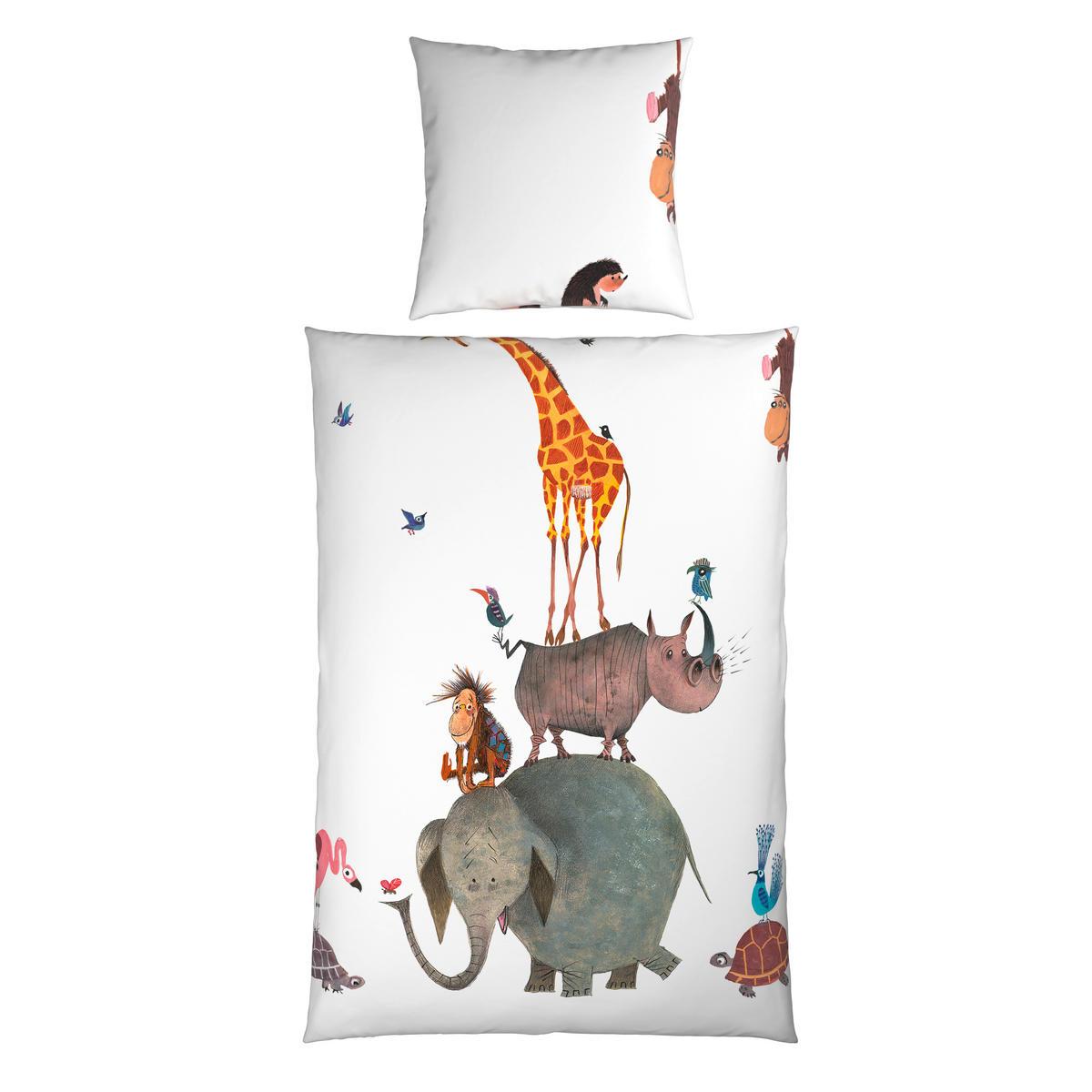BETTWÄSCHE Dieren Stapelen Flanell 135/200 cm  - Multicolor, Design, Textil (135/200cm) - Novel