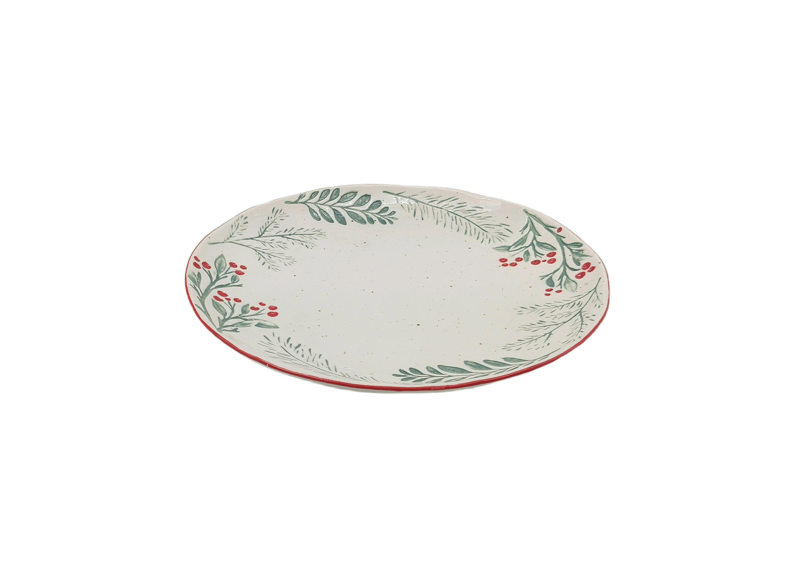 PODLOŽKA POD TALÍŘ 27,6 cm  - lesní zelená/červená, Lifestyle, keramika (27,6cm) - X-Mas