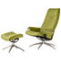 RELAXSESSELSET Echtleder Hocker, Relaxfunktion - Alufarben/Grün, KONVENTIONELL, Leder (80/115/74cm) - Stressless