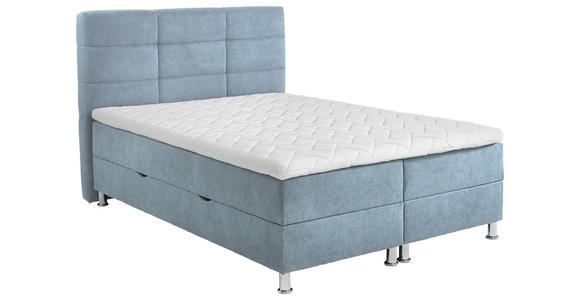 BOXBETT 140/200 cm  in Türkis  - Türkis/Chromfarben, KONVENTIONELL, Textil/Metall (140/200cm) - Carryhome