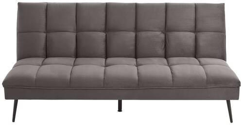 SCHLAFSOFA in Samt Grau  - Schwarz/Grau, MODERN, Textil/Metall (178/84/98cm) - MID.YOU