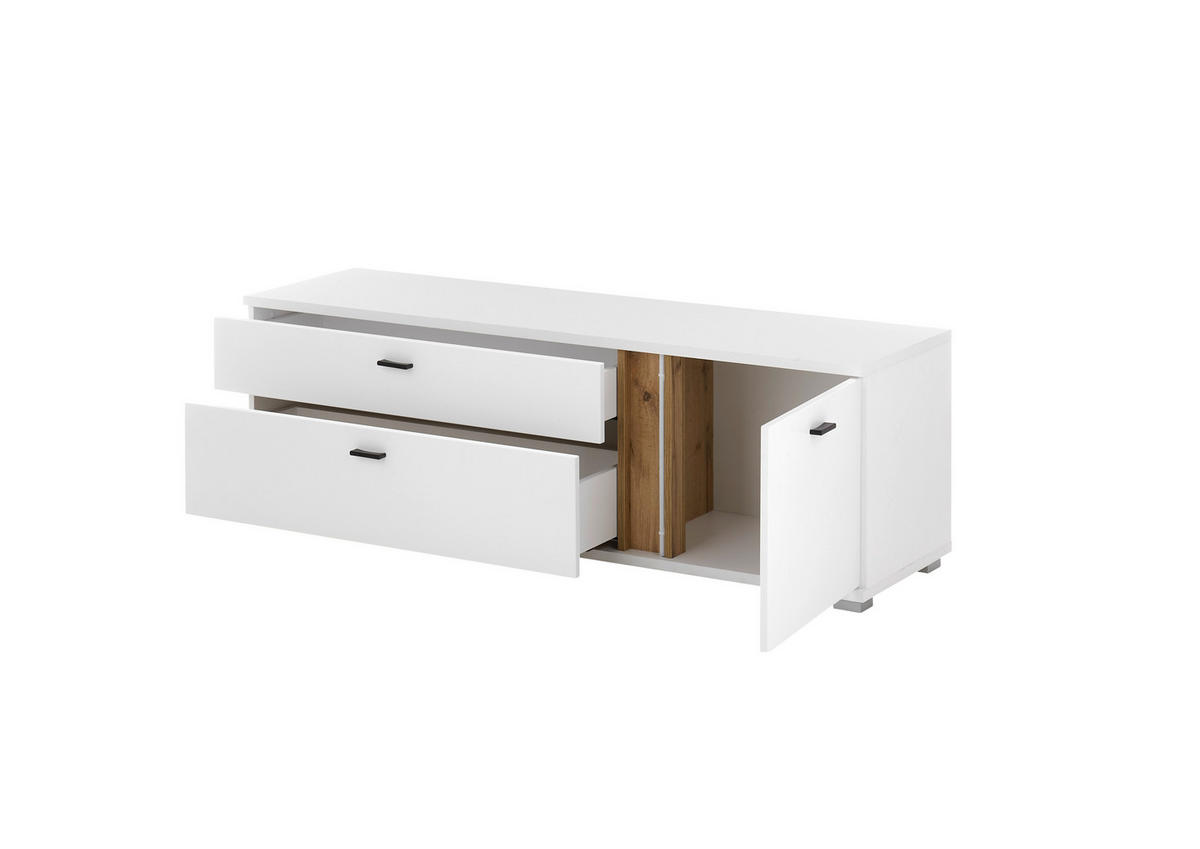 LOWBOARD  in 150/45/42 cm  - Silberfarben/Eiche Wotan, Design, Holzwerkstoff/Kunststoff (150/45/42cm) - MID.YOU