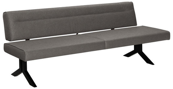 SITZBANK 220/87/70-86 cm  in Dunkelgrau  - Dunkelgrau/Schwarz, KONVENTIONELL, Textil/Metall (220/87/70-86cm) - Moderano