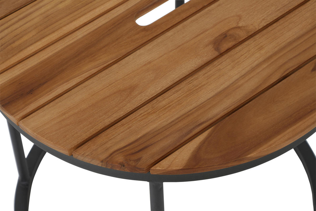 GARTENBEISTELLTISCH 50/50/40 cm  - Anthrazit/Teakfarben, MODERN, Holz/Metall (50/50/40cm) - Siena Garden