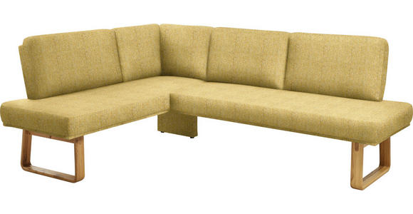 ECKBANK 174/240 cm in Gelb, Eichefarben - Eichefarben/Gelb, Design, Holz/Textil (174/240cm) - Dieter Knoll