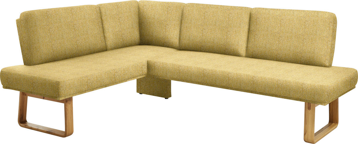 ECKBANK 174/240 cm  in Gelb, Eichefarben  - Eichefarben/Gelb, Design, Holz/Textil (174/240cm) - Dieter Knoll