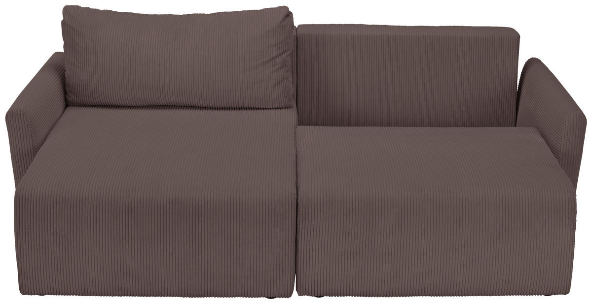ECKSOFA Cord Braun  - Schwarz/Braun, Konventionell, Kunststoff/Textil (228/146cm) - MID.YOU
