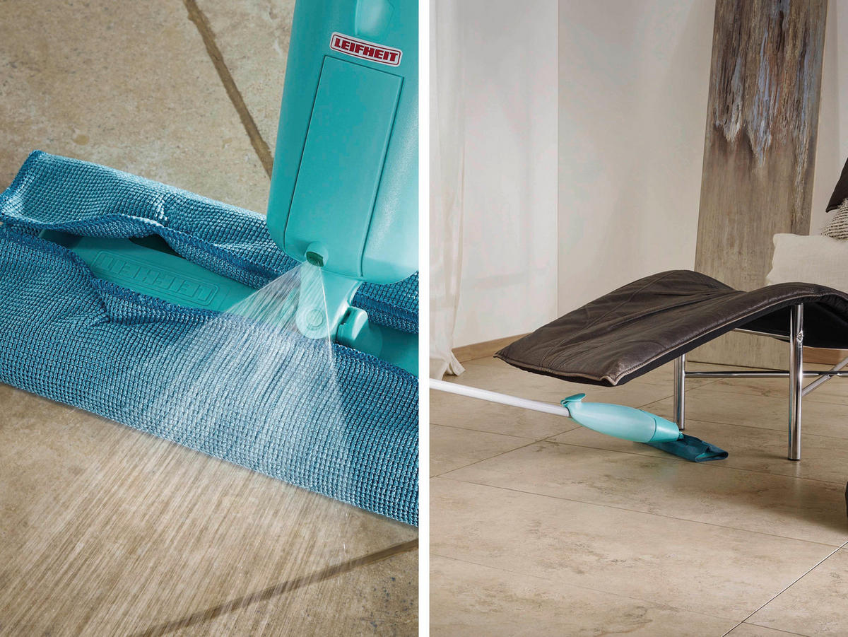 Sprühwischer Pico Spray S  - Türkis/Weiß, Basics, Kunststoff/Textil (27/10,5/120cm) - Leifheit