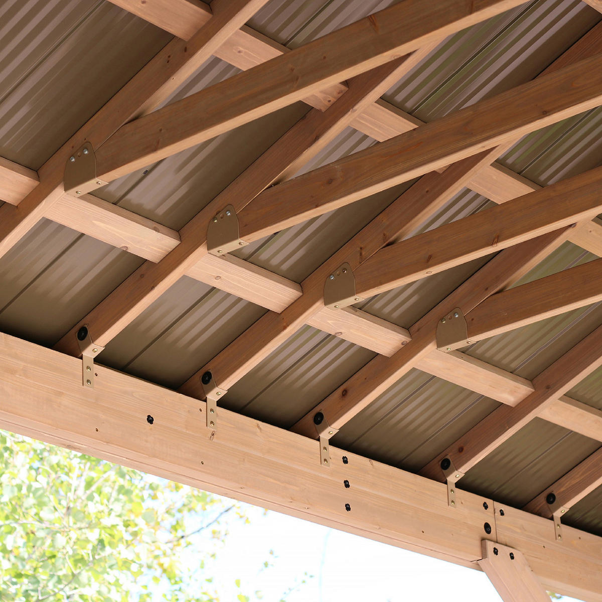 PAVILLON 490/315/371 cm   - Bronzefarben/Mokka, Basics, Holz/Metall (490/315/371cm)