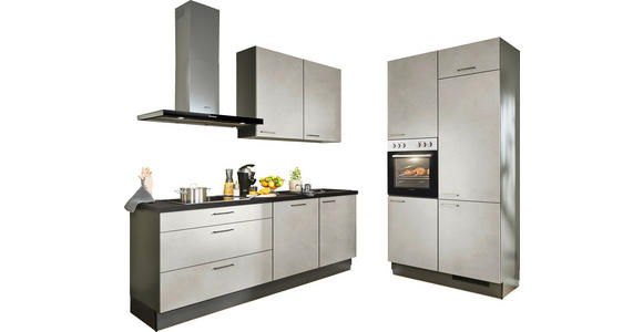 ECKKÜCHE 220/120 cm  in Graphitfarben, Schwarz, Sandfarben  - Sandfarben/Schwarz, Design, Holzwerkstoff/Metall (220/120cm) - Xora