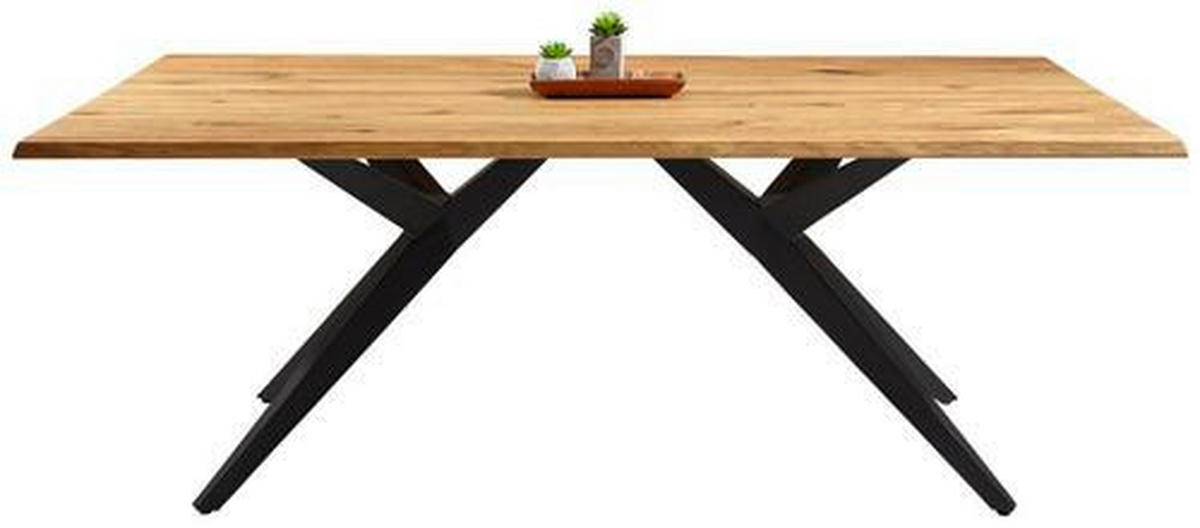 ESSTISCH in Holz 180/100/76 cm  - Eiche Bianco/Schwarz, Design, Holz/Metall (180/100/76cm) - Musterring