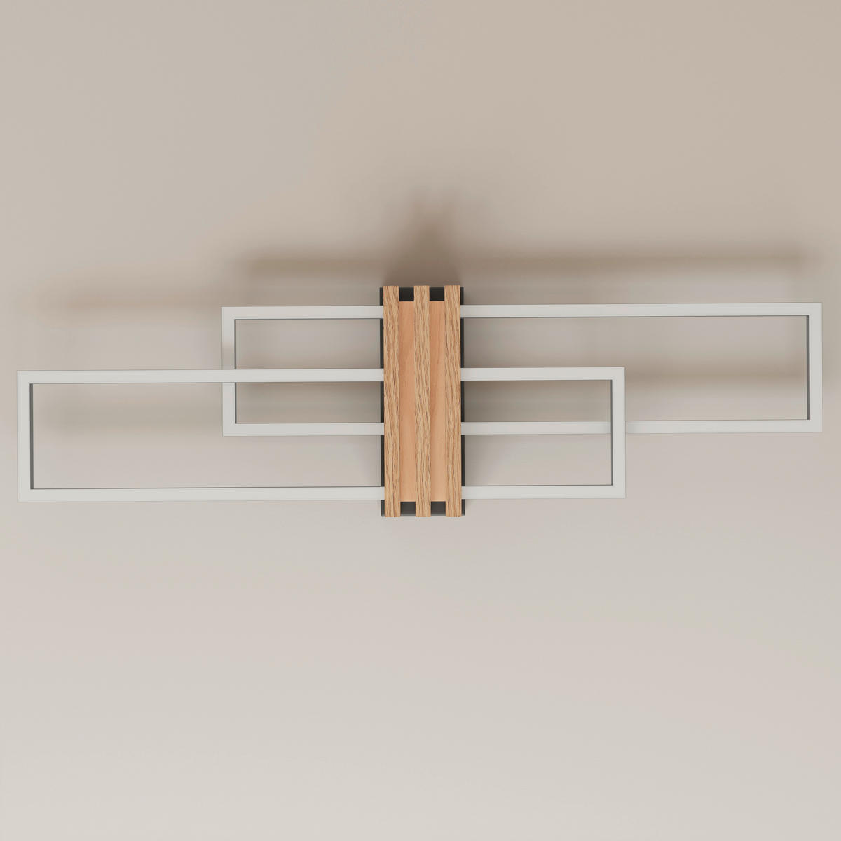 LED-DECKENLEUCHTE DAKARI I 80/23/8,6 cm  - Dunkelbraun/Opal, Design, Kunststoff/Metall (80/23/8,6cm)