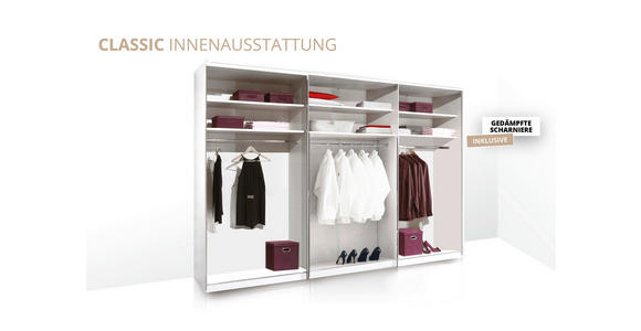 DREHTÜRENSCHRANK inkl. Zubehör 298/222/63 cm,  in Hellgrau, 6-türig  - Hellgrau/Alufarben, Design, Holzwerkstoff/Metall (298/222/63cm) - Dieter Knoll