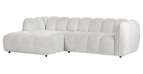 ECKSOFA in Chenille Creme  172/265 cm  - Creme/Schwarz, KONVENTIONELL, Kunststoff/Textil (172/265cm) - Carryhome