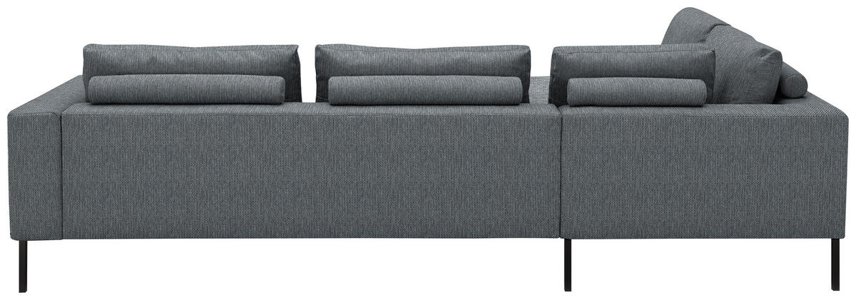 ECKSOFA Flachgewebe Anthrazit  - Anthrazit/Schwarz, Design, Textil/Metall (270/308cm) - Pure Home Lifestyle